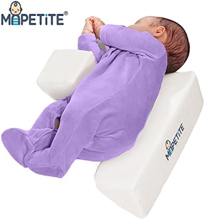 Infant Sleep Positioner Wedge Pillow by MAPETITE| Memory Foam Support for Sleeping Babies | The Best Anti Rolling and Anti Flat Head Assistance Available For Your Child