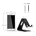 Desktop Cell Phone Stand, Portable Aluminum Smartphone Holder Cellphone Cradle Universal Holder Stand Mobile Smart Dock Mount for Smartphones and Tablets (Black)
