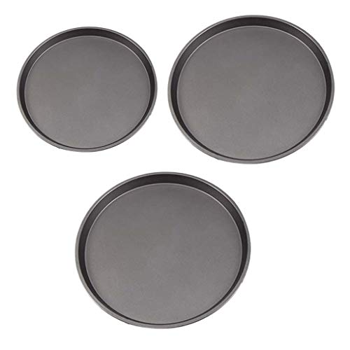 jiingekk 9Inch Round Baking Tray Easy to Clean NonStick Baking Lover Round Carbon Steel Pizza Pan Enduring Use Muffin Tray