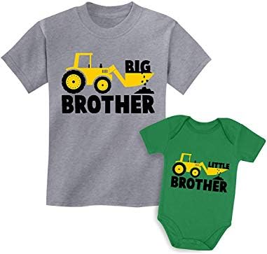 Big Brother Little Brother Shirts Gift for Tractor Loving Boys Siblings Set