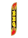 LookOurWay BBQ Flames Feather Flag, 12-Feet, Black