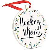 ChalkTalkSPORTS Hockey Ceramic | Hockey Mom Christmas Ornament