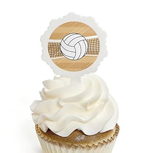 Big Dot of Happiness Bump, Set, Spike – Volleyball – Cupcake Picks with Stickers – Baby Shower or Birthday Party Cupcake…