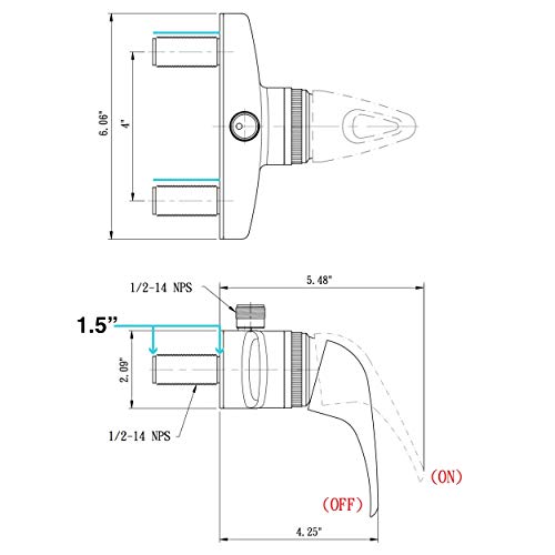 Dura Faucet DFSA150CP RV Shower Faucet Valve Diverter (Chrome