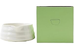 Handcrafted Japanese Matcha Bowl with Practical Spout for Pouring, Earthenware Material Safety and Longevity for Daily for Te