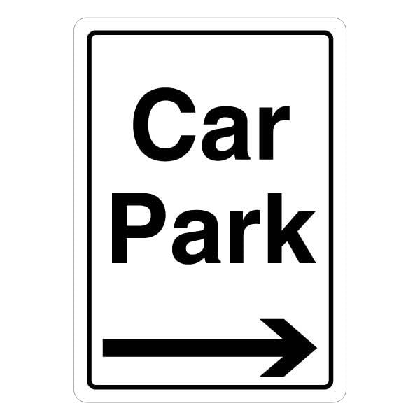 V Safety Car Park - Arrow Right 297 x 210 1mm Rigid Plastic Safety Sign