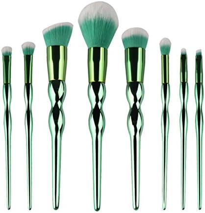 Theory Of Bliss 8Pcs Green Unicorn Brushes,Unicorn Makeup Brushes Set, Powder Foundation, Eyeshadow.