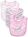 Calvin Klein Baby-Girls Newborn 3 Pack Bibs Pink and Gray, Multi, One Size