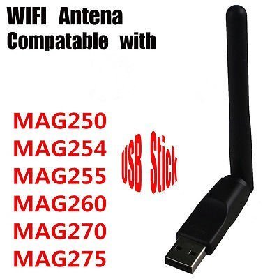 Wireless Wifi USB Dongle Stick Adapter RT5370 150Mbps for MAG 254 250 255 270 275 IPTV Set-Top Box, Jynxbox, Linkbox, Raspberry Pi, Pc Laptops Desktop, for Win7, Win8, Mac OS, Linux