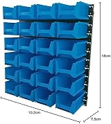 Draper 06797 Storage Bin Set 24 Pieces Blue Large Workshop Garage Organiser view 3
