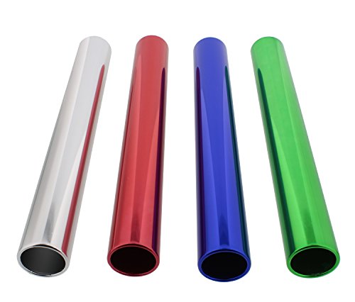 Get-Out-Aluminum-Relay-Running-Baton-4-Pack--12-Inch-Metal-Baton-Sticks-in-Red-Blue-Green-Silver-for-Track-Field