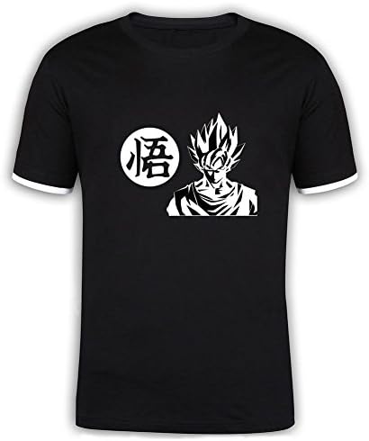 Jidig Man Dragon Ball Z Goku Wisdom Kanji Poster Mercerized Cotton T Shirt Black L