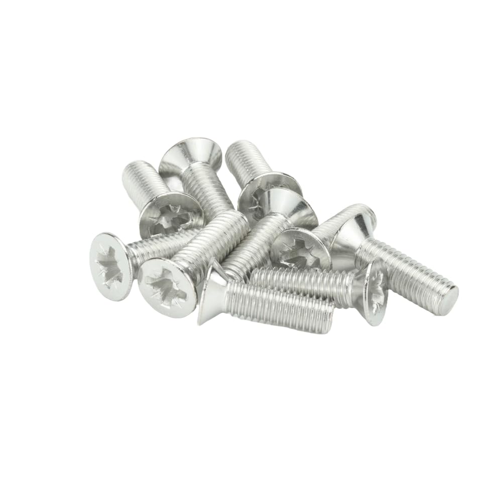 M4 (4mm x 20mm Inc Head) Pozi Countersunk Machine Screws - A2 Grade Stainless Steel (Pack of 20)