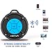 ASIYUN Shower Speaker, IPX7 Waterproof Bluetooth Speaker, Loud HD Sound, Portable Wireless Speaker with Suction Cup & Sturdy Hook, Built-in Mic, for Shower, Pool, Beach, Outdoor(Blue)