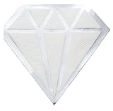 Blue Panda 50-Pack Silver Foil Diamond Die Cut Paper Luncheon Party Napkins, 3-Ply, Folded 6 x 6 Inches