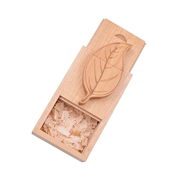 USB Stick 32GB Holz Blatt USB 2.0 Flash Laufwerk mit Walnuss-Box Speicherstick Pendrive Datenablage Memory Stick 32 GB… – Bild 3