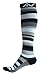 A-Swift Compression Socks (1 pair) for Women & Men (Grey Stripes, L/XL)