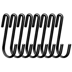 ESFUN 30 Pack Heavy Duty S Hooks Black S Shaped