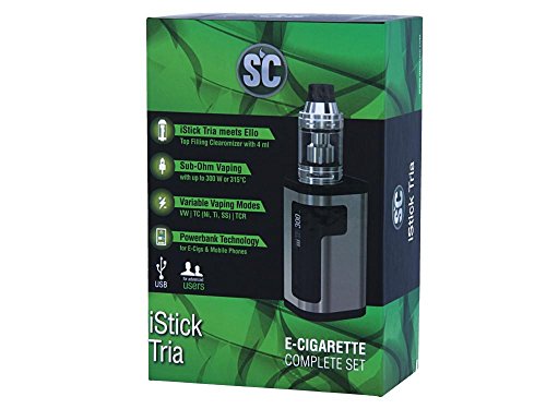 iStick Tria Akkuträger max. 300 Watt mit dem Ello Verdampfer 4ml Tankvolumen von SC - Farbe: silber – Bild 3