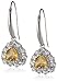 Amazon Essentials Sterling Silver Citrine and Created White Sapphire Teardrop Dangle Earrings, (previously Amazon Collection)