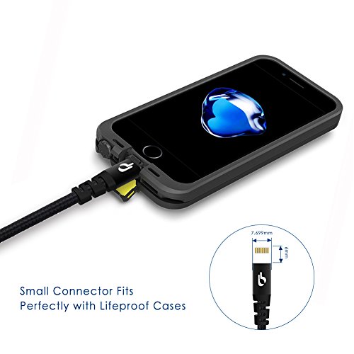 6.6ft BigBlue MFi Certified Fits Lifeproof Case, Ultra High Strength Lightning Cable For iPhone 7 iPad Pro iPod Pill+ And More (Black) - Thumbnail 5