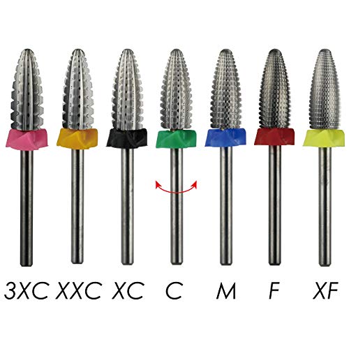 C & I Typhoon Bit, 2 Way, Fast Remove Acrylics or Gels, Carbide Nail Drill Bit Electric Manicure Drill & Accessory (3XC)