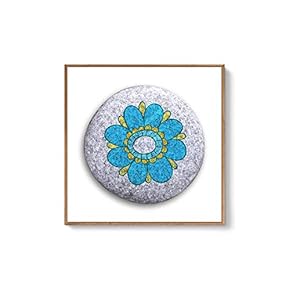 Framed Canvas Wall Art for Living Room, Bedroom Flower on Cobblestone Canvas Prints for Home Decoration Ready to Hanging - 16x16 inches