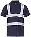Hi Viz Work Wear Grey Collar Safety Visibility Polo T-Shirt