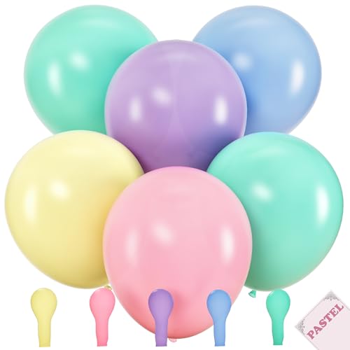25 Extra Large Pastel Balloons for Parties – 18 Inch Giant Jumbo Bulk Pack – Big Assorted Blue, Purple, Yellow, Green and Pastel Pink for Unicorn, Easter, Matte, or Macaron Party at Amazon