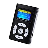 Sannysis USB Mini MP3 Player LCD Screen Support 32GB Micro SD TF Card (Black)