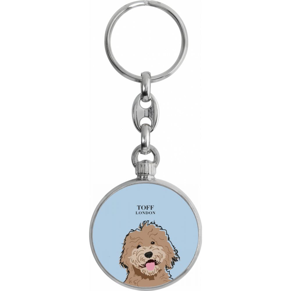 Toff London Beige Labradoodle Dog Head Keyring