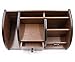 PAG Office Supplies Wood Desk Organizer Pen Holder Accessories Storage Caddy with 1 Drawer, 7 Compartments, Brown