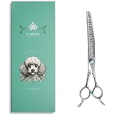 7.5&rdquo; Curved Dog Grooming Chunker Scissors &ndash; 26 Teeth, VG10 Japanese Steel Professional Pet Shears for Cats &amp; Dogs, Lightweight, Ergonomic, Handcrafted | Thinning Rate 70% | K9 Shears
