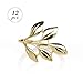 AW BRIDAL WeddingNapkin Rings Set of 12 - Gold Leaf Napkin Holder for Valentine's Day, Eater, Dinner Party, Outdoor Party, Baby Shower, Gala