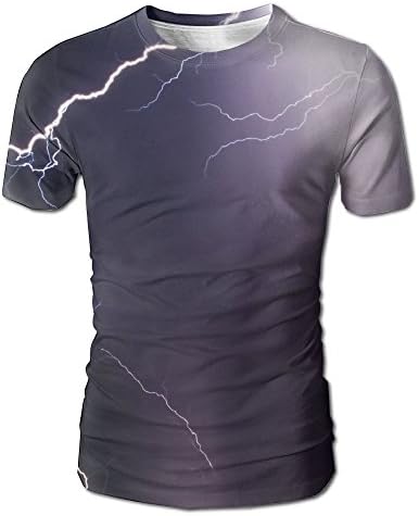 Lightning Men Active Short Sleeve Golf T-Shirt Tshirts