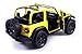 HCK Jeep Wrangler Rubicon 4x4 Convertible Off Road Exploration Diecast Model Toy Car Yellow