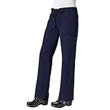 Koi Women's Tall Alicia Easy-Fit Mid-Rise Drawstring Waist Scrub Pants, Navy, Medium/Tall