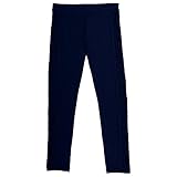 French Toast Big Girls' Legging with Ruched Side Panel, Navy, 10/12