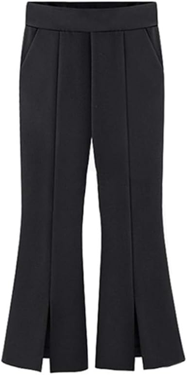 high waist split leg trousers