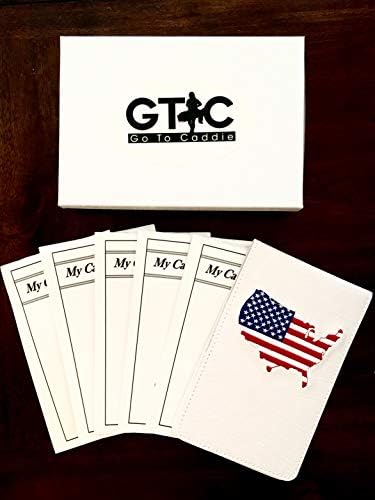 Go To Caddie Embroidered Crocodile Scorecard/Yardage Book Holder White USA