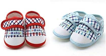 YUGAM Casual Warm Flat Newborn Infant Shoes for Cute Baby Boys Girls Soft Knitted lace Sole Prewalker Toddler Shoes (2 Pairs)