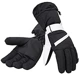 Simplicity Women's Waterproof 3M Thinsulate Winter Ski Gloves,Black White,M