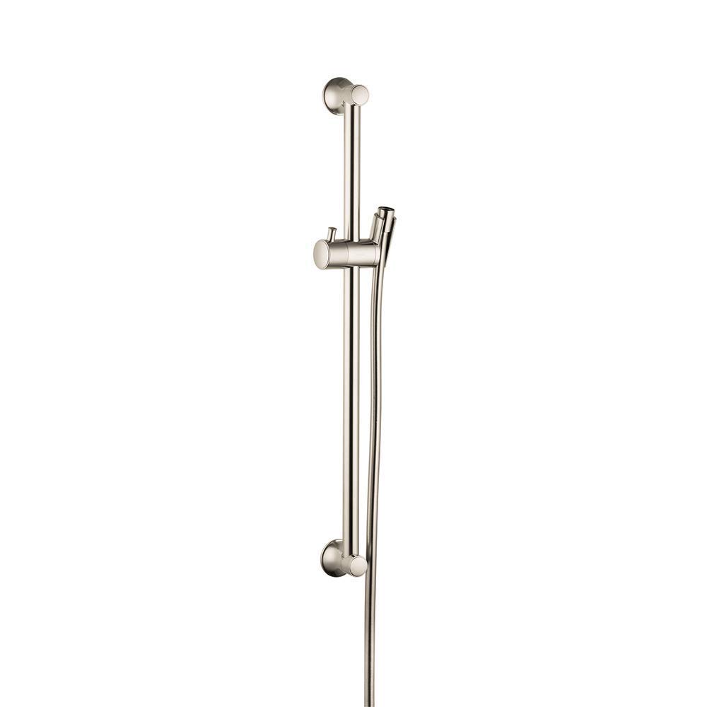 hansgrohe Wallbar Classic, 24" Premium 4-inch Classic Spray Easy Height Adjust Wallbar in Brushed Nickel, 27617820