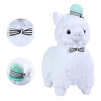 Alpacasso 14" White Plush Alpaca, Stuffed Animals Plush Toy.