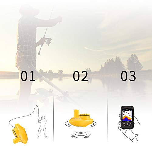 LUCKY Portable Fish Finder,Handheld Waterproof Depth Finder,Wireless fishfinder for Ice Fishing