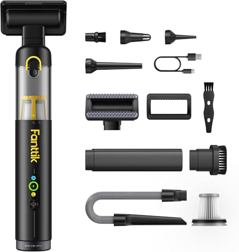 Fanttik Slim V10 APEX kabelloser Autostaubsauger, 4-in-1 Tragbarer, Schwarz