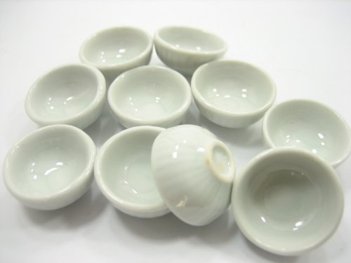 10x20 mm New Kitchen ware White Bowls Dollhouse Miniatures Ceramic 10673