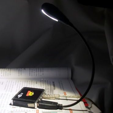 HANERDUN Bright LED USB Lamp 2 LED Light Reading Lamp 180º Angle Flexible Neck Dimmable Switch Portable for Laptop Home Camping Black - Image 5