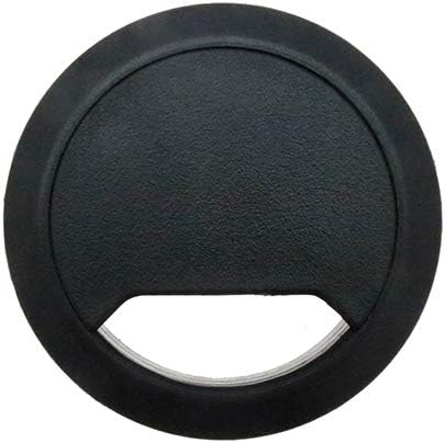 Pack of 10 Black Desk Cable tidy Multipack - Assorted Sizes 60,65,80mm - Desk Cable grommets, Desk hole inserts, Cable management, Office cable tidy (65mm)
