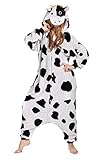 leahum Kigurumi Costume Cosplay Sleepsuit Cartoon Lounge Wear Pajamas Halloween Pajamas (XL, Cow)